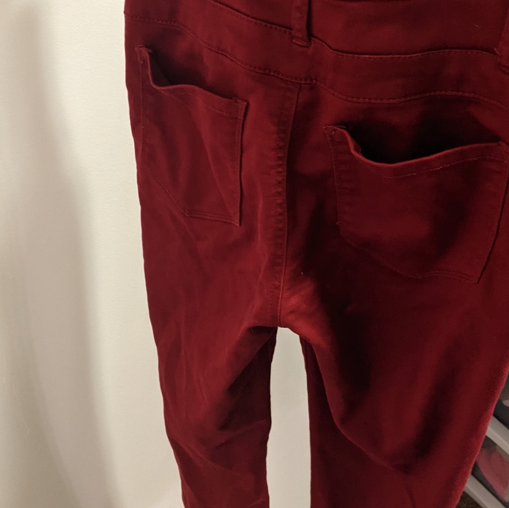 Red high waisted jeans